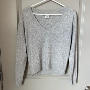 Abercrombie & Fitch Cashmere V-Neck Sweater Light Grey (Size M)